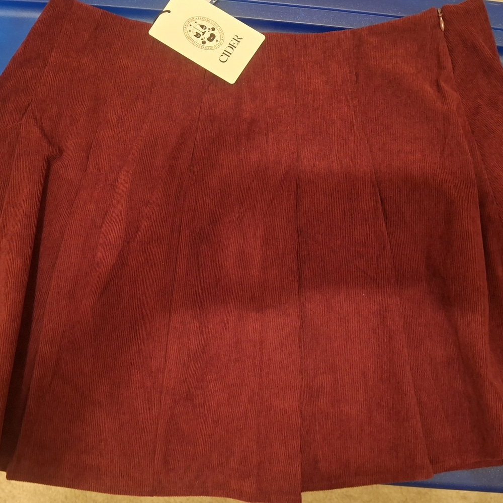 Cider Women's Deep Red A-Line Skirt